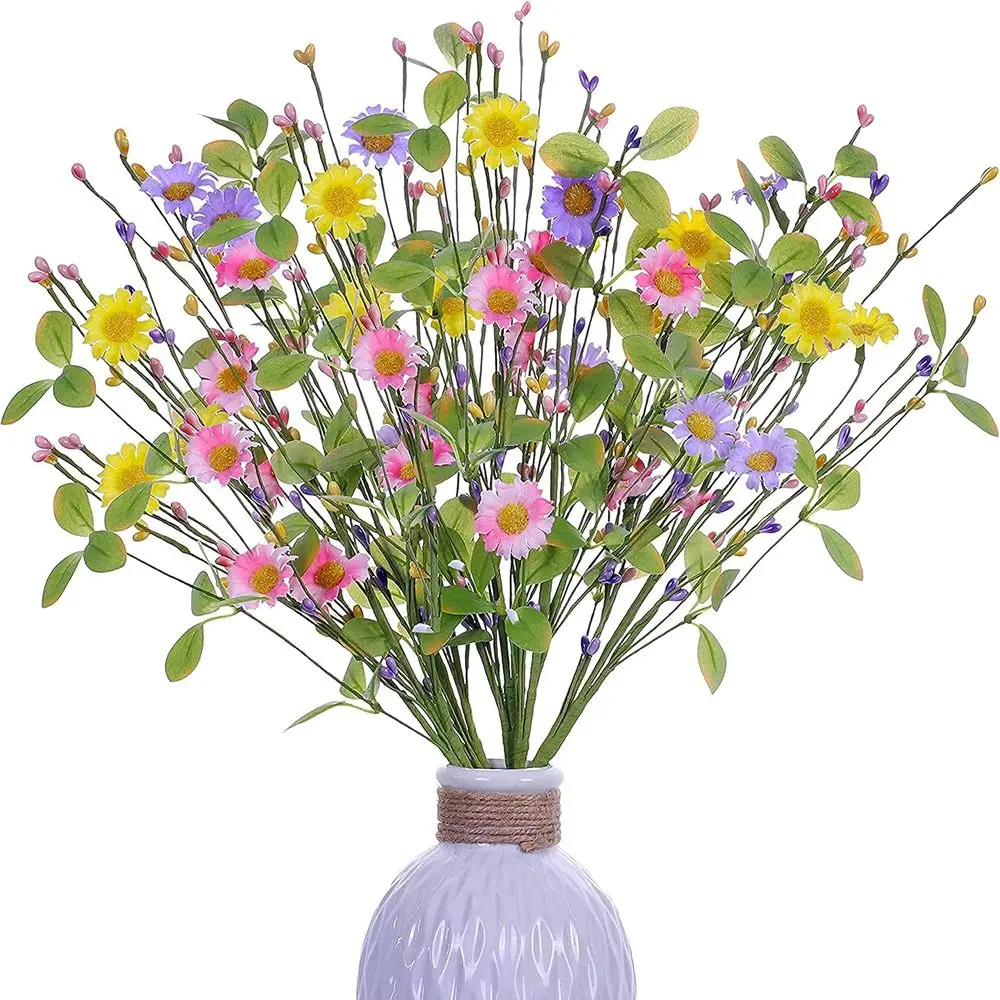 

6pcs Artificial Spring Lowers, 17 Summer Branches, Daisy Berry Picks, Vase Arrangements for Home Centerpieces