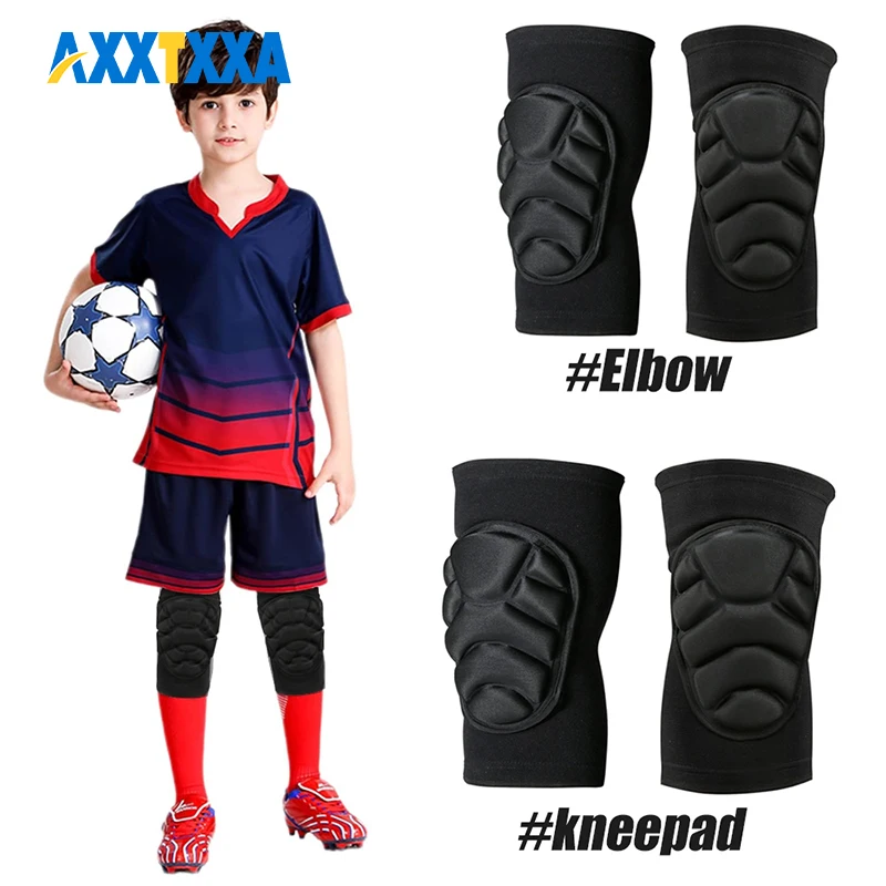 1Pair Thick Sponge Knee Pads Elbow Sleeves Guard Collision Avoidance Sport Protective Kneepad Volleyball Cycling for Child Youth