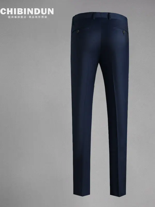 Men's Pants Wool 50% Business Casual Trousers High Custom Craft Adjustable Waist Comfortable Drape Formal Trousers
