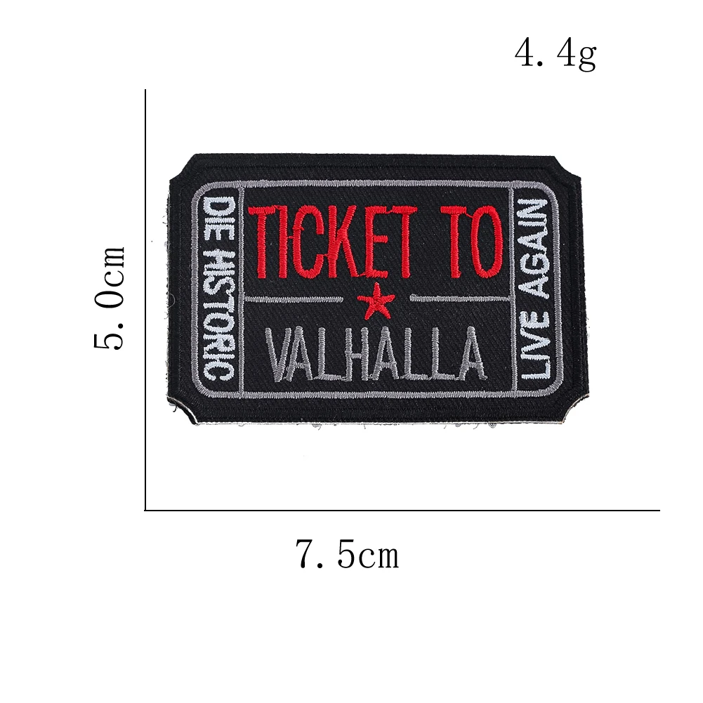 2PCS Rectangular Patches VALHALLA Slogans Embroidered Hook and Loop Backpack Tactical Badge Applique DIY Apparel Sewing Supplies