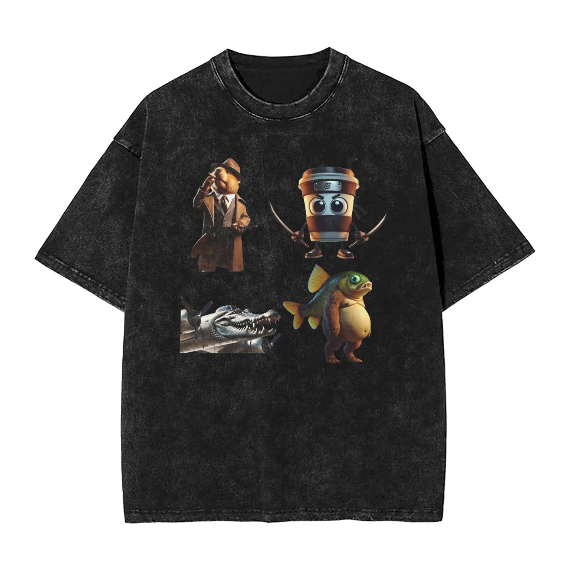 

Italian Brainrot T Shirts for Men Cotton Vintage T-Shirt Crewneck Tee Shirt Short Sleeve Tops Plus Size