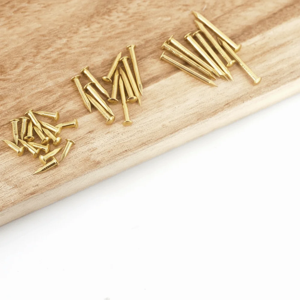 100 pcs Pure Brass Brass Nails Rust-proof Round Head Decorative Pins Diameter 1.2 / 1.5 / 2 mm Water-proof Brass Nail Track