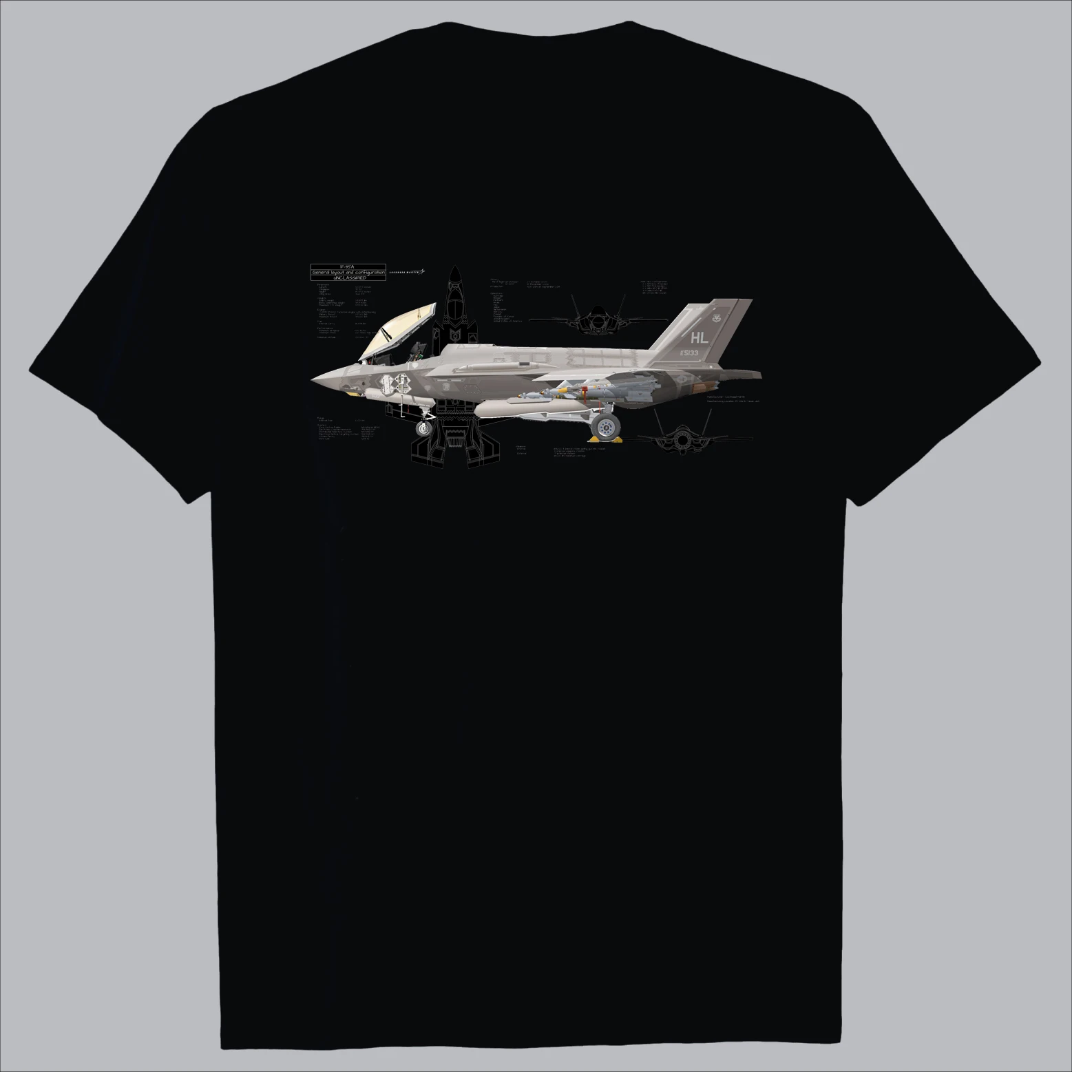 

F-35A Lightning II Stealthy Fighter AircraftT-Shirt. Summer Cotton O-Neck Short Sleeve Mens T Shirt New S-3XL