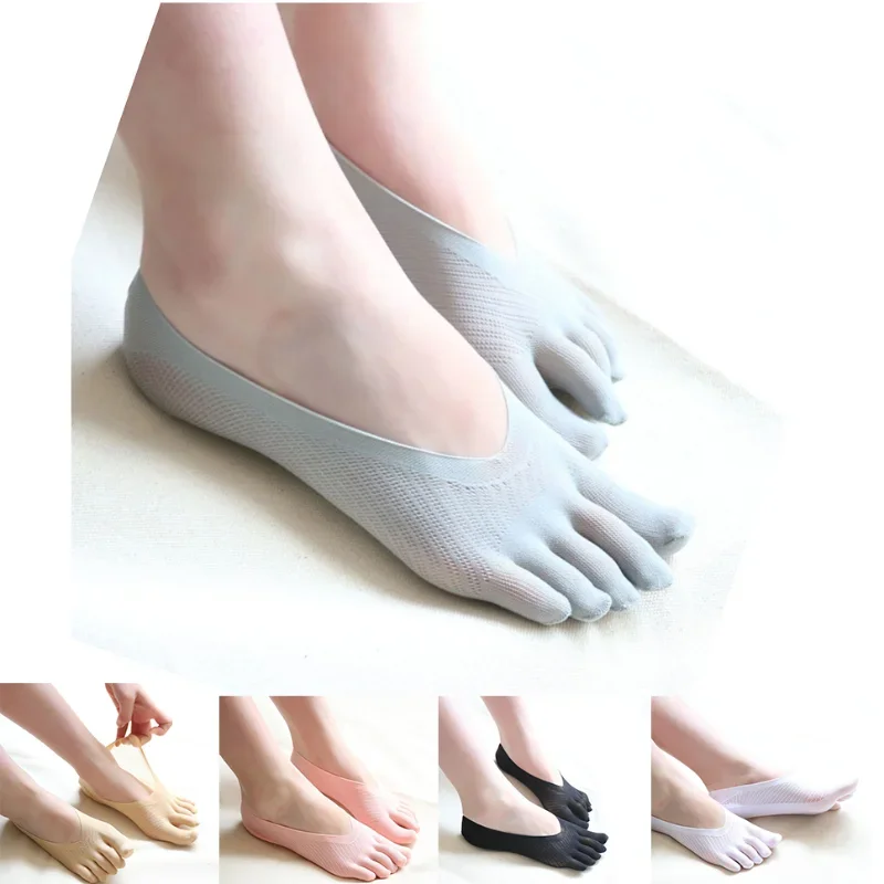 

1Pair Women Non-Slip Silicone Toe Socks Short Summer Autumn Hidden Women Solid Color Stockings Comfortable and Ultrathin Socks