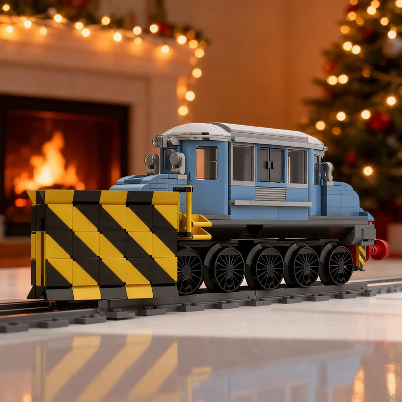 432 pièces MOC Modèle de train déneigeur en blocs de construction, idée créative DIY, cadeaux de Noël, jouet éducatif, briques, anniversaire