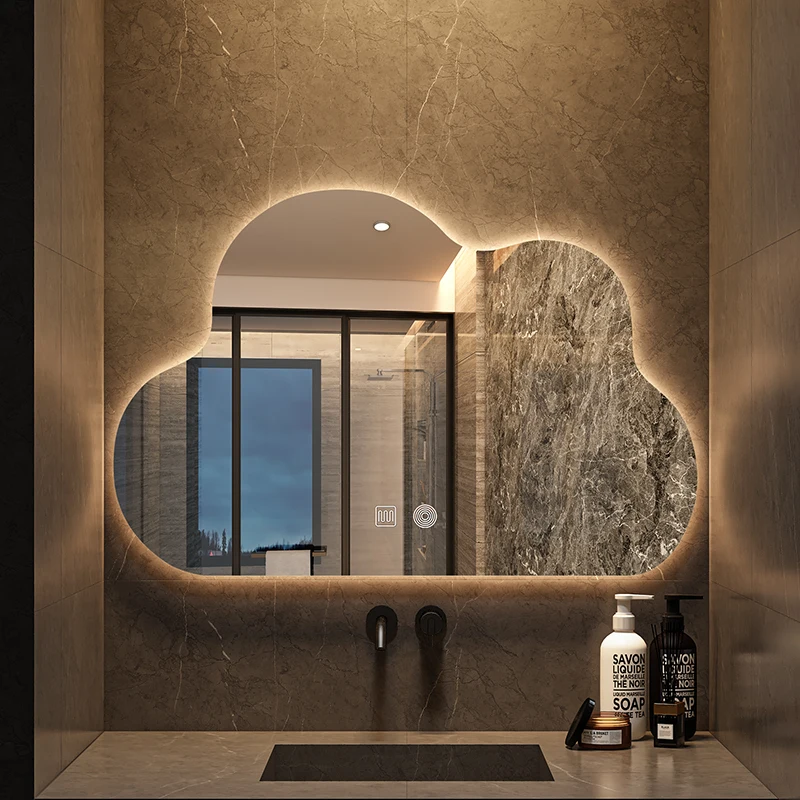 

Cloud Irregular Asymmetrical Mirror Light Hanging Bathroom Nordic Mirror Modern Makeup Decoration Spiegel Wand Home Products