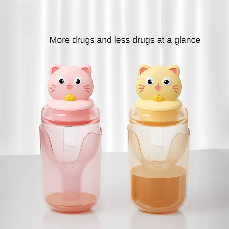 

Cartoon Cat Newborn Feeding Cup with Silicone Baby Pacifier Style Prevent Choking Medication Tool Maternal and Infant Supplies