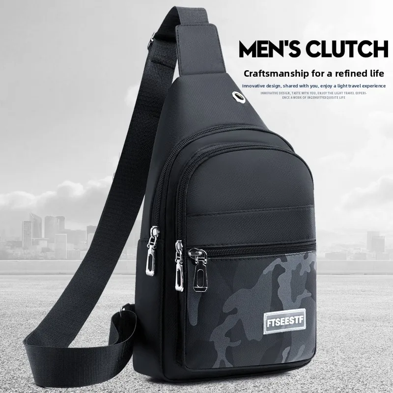 Men's Canvas Chest Bag Large Capacity Casual Shoulder Bag Crossbody Phone Bag Sports Bag Travel Bag Soft Nylon Fabric Zipper ...