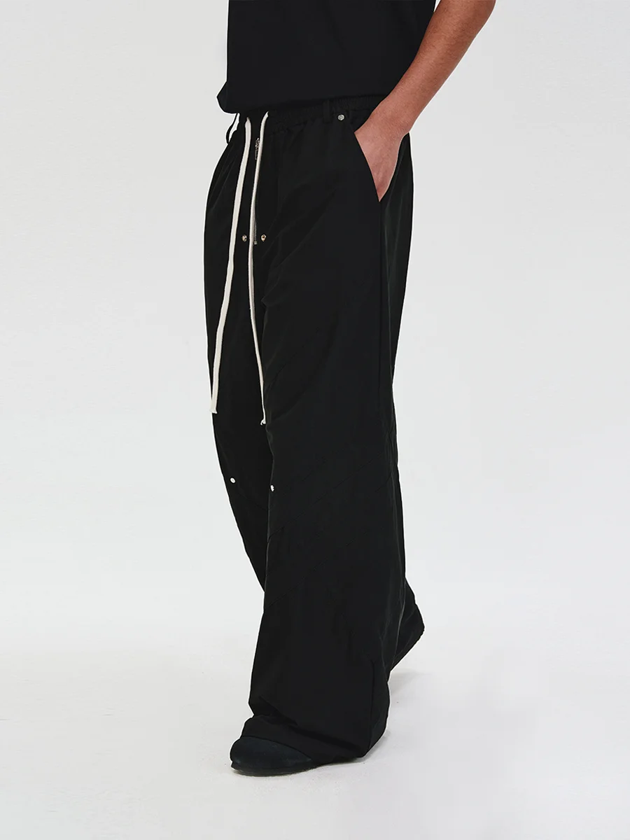 

ATRY Men's Casual Loose Long Pants Tee-Bar Structure Colion Nail Twill Weaving Spring Summer Street Sle High Waist