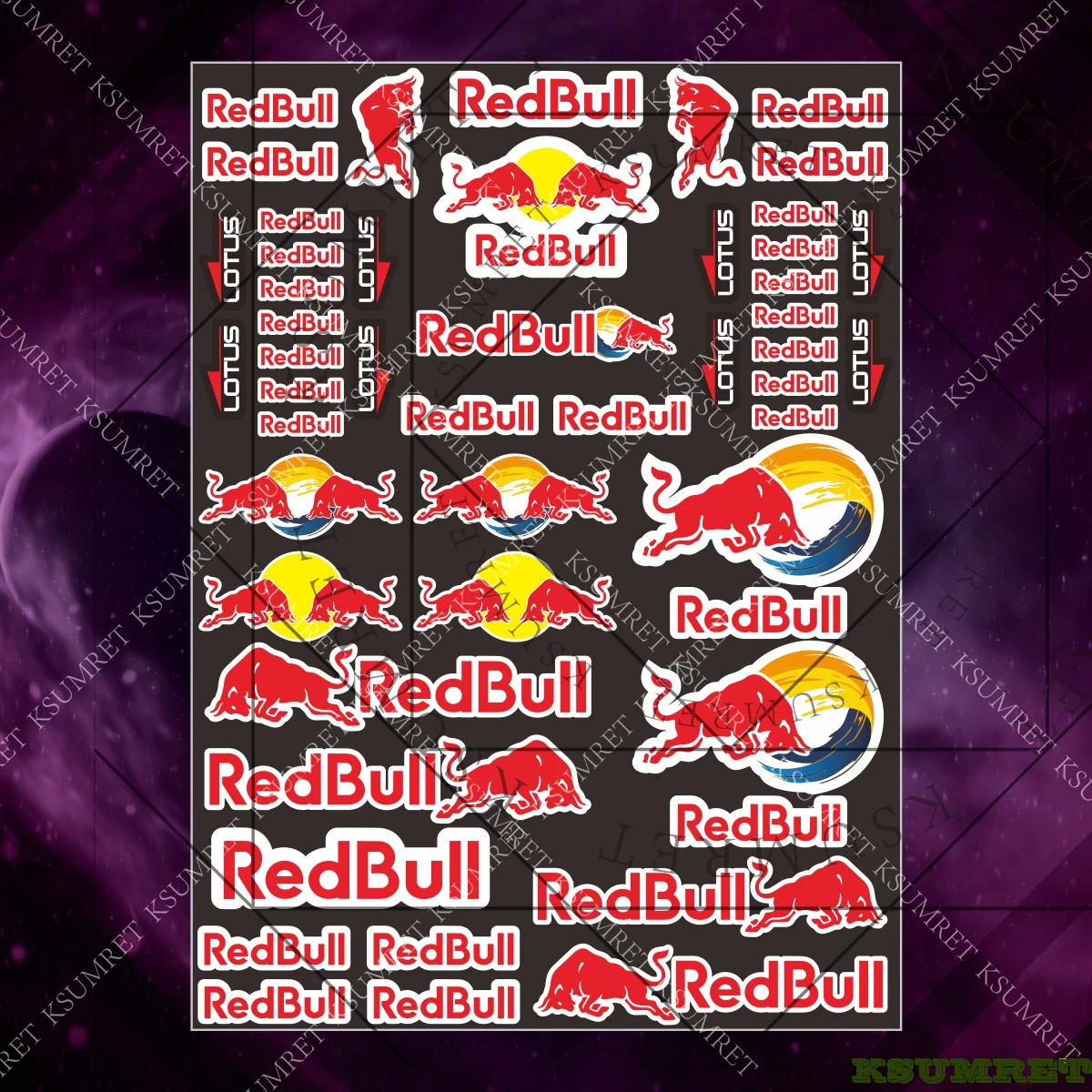 Vinilo para pegatinas de motocicleta Red Bull, casco, tanque, emblema, logotipo, calcomanías