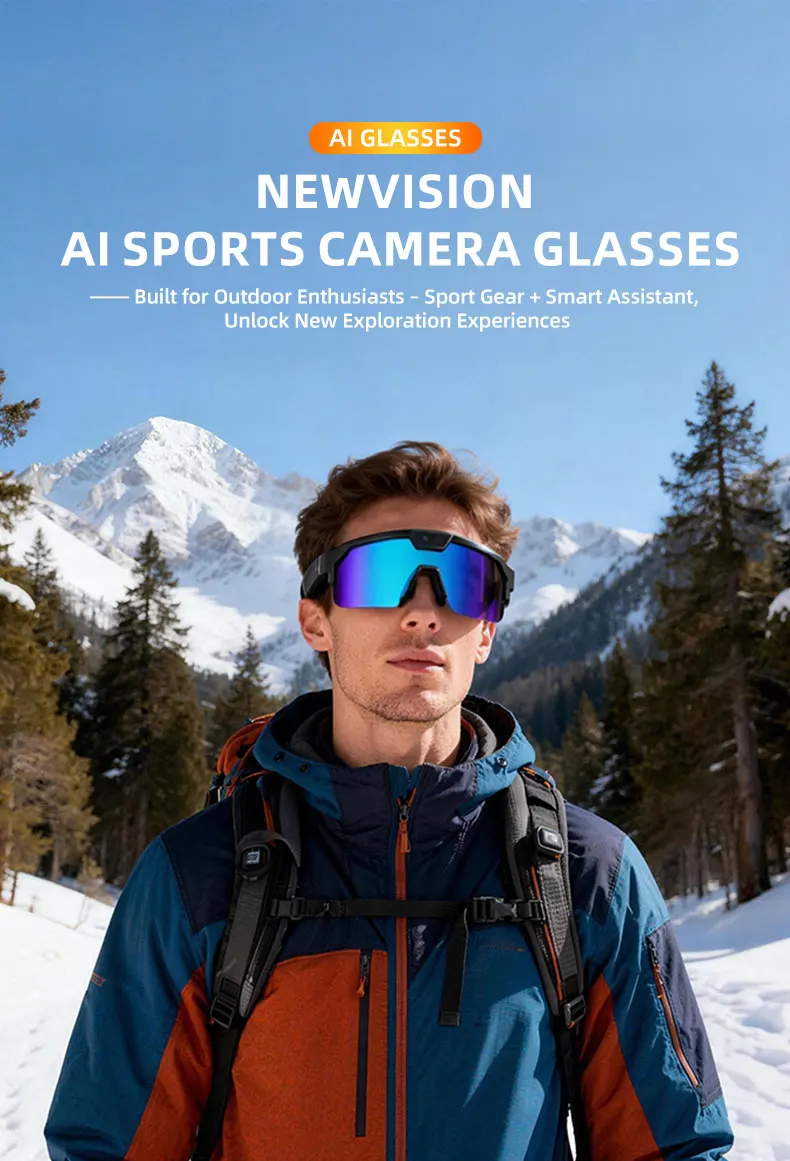 2026 Fahrrad-KI-Smart-Brille für Herren mit 3000W Kamera, 1200P Video, ChatGPT KI-Sprachassistent, 32GB, 150+ Übersetzungen, WLAN-Smart-Sonnenbrille – Detail 1