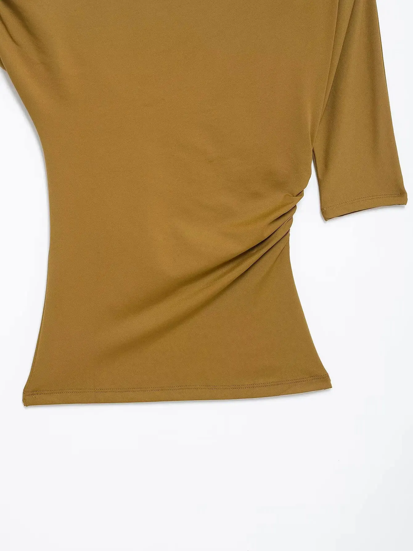 HH 2025, Frühling, Damen, sexy, asymmetrisch, faltig, Weste, schick, schmaler Kragen, One-Shoulder-Damen, schmales T-Shirt, Top, Straßenkleidung – Detail 10