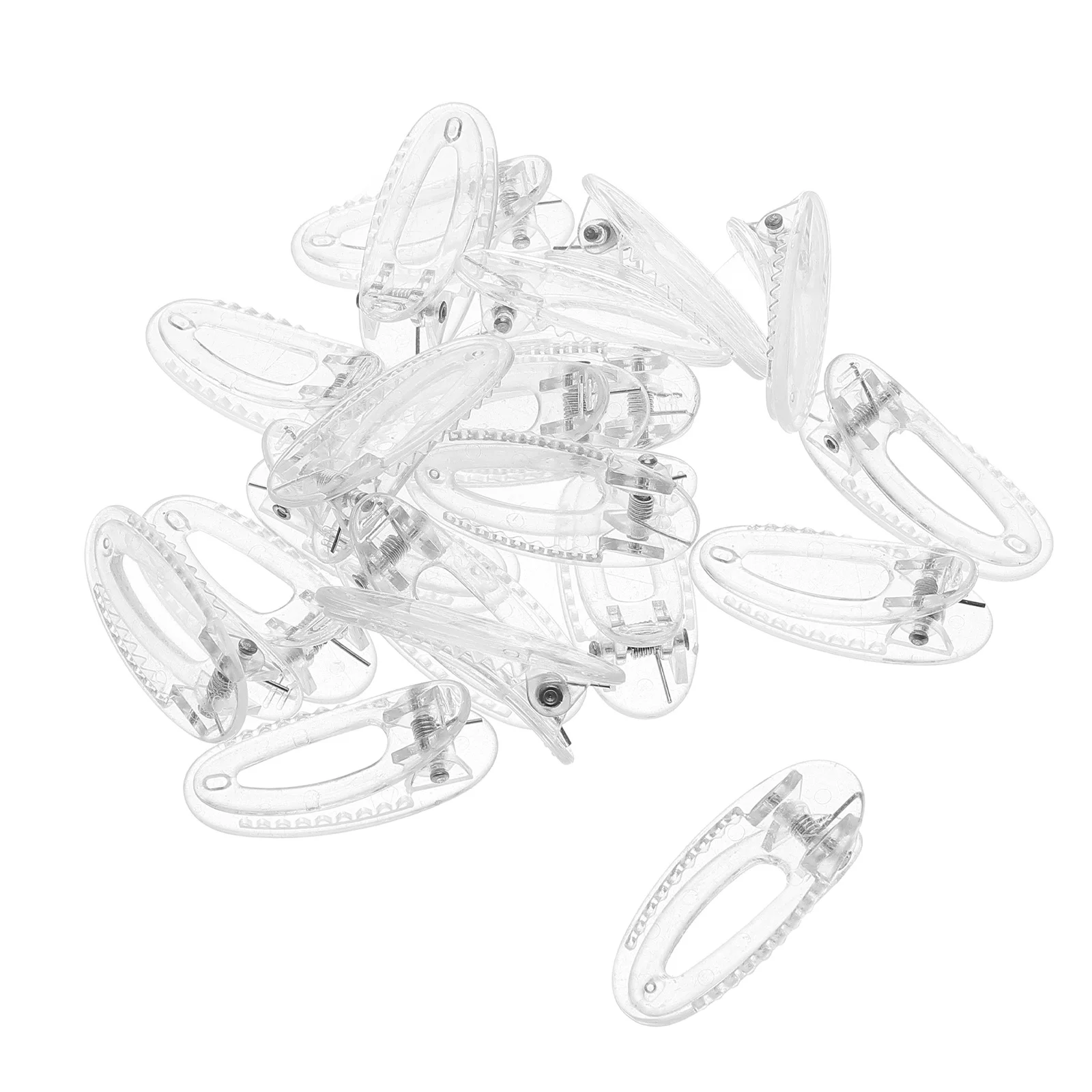 20 قطعة من دبابيس الشعر البيضاوية الشفافة مقاس 4 سم لمشبك الشعر المسطح الفرنسي