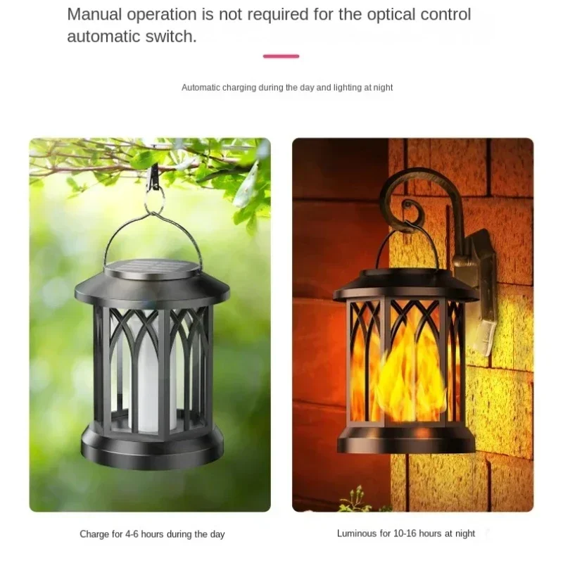 Outdoor Wall Lamp Garden Landscape Light Garden Decoration LED Solar Creative Simulation Flame Lamp with Clip IP65 Waterproof