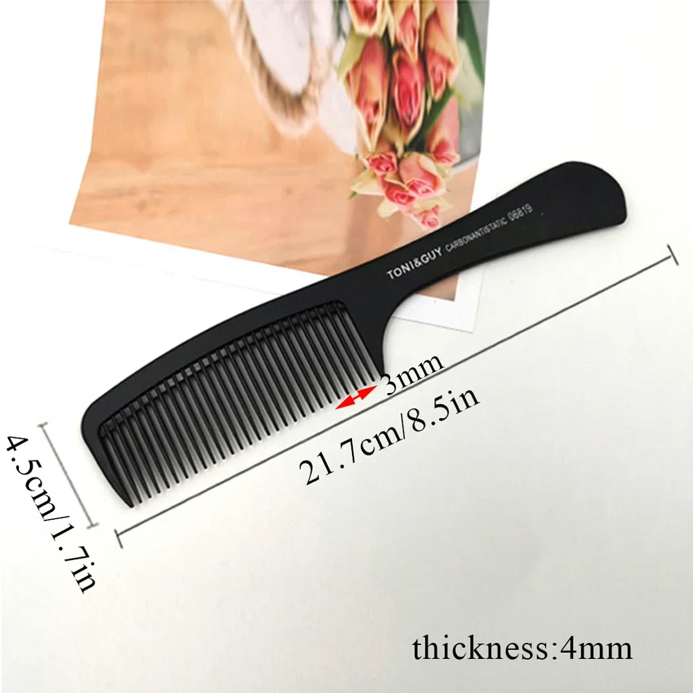 Black Flattop Hair Cutting Comb Wide Tooth Men Cut Hair Brush Professional Salon Barber Hair Clipper Hairdressing Salon Combs