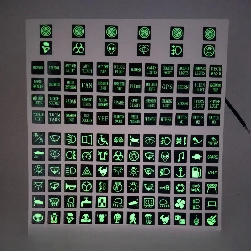 Car Sticker Luminous Instrument Panel Buttons Stickers PVC Truck Decoration Rocker Switch Label Circuit Decal Accessories