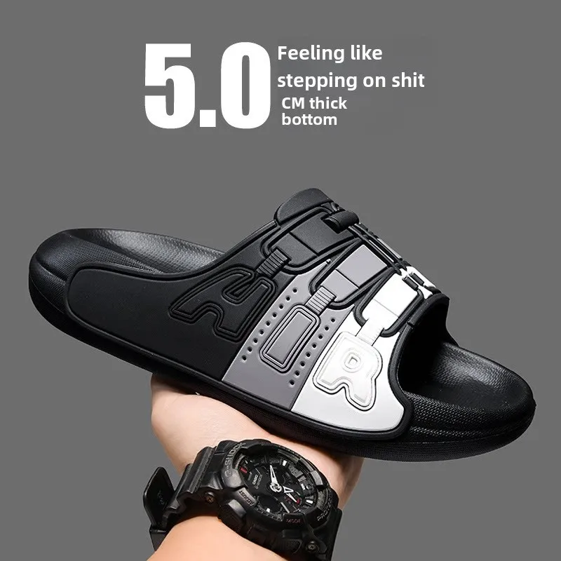 men's-thick-bottom-slip-on-sandals-summer-breathable-anti-slip-deodorant-outdoor-wear-comfortable-flat-footwear-eva-material