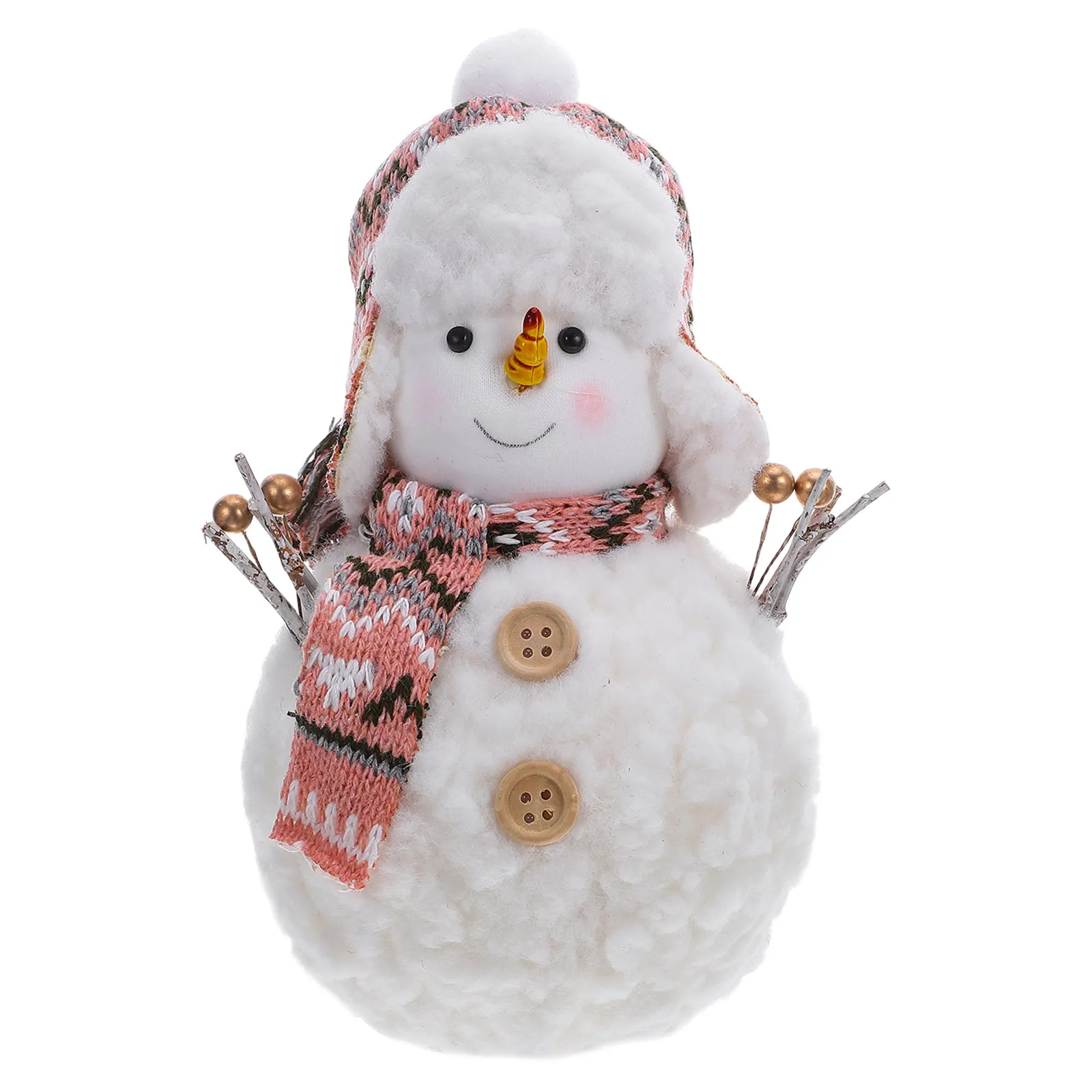 18cm Snowman Decoration for Christmas – Soft Cozy Tabletop Shelf Sitter, Rustic Holiday Indoor Ornament