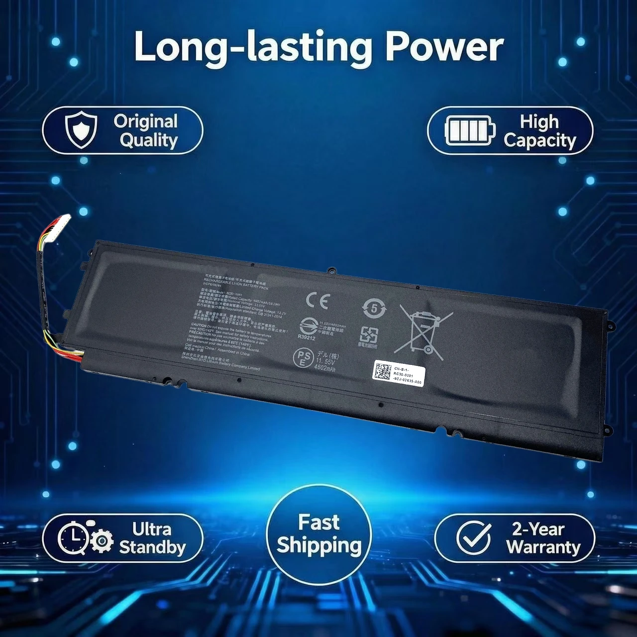 Original RC30-0281 Laptop Battery For Razer Blade Stealth 13 2018 2019 GTX 1650 Max-Q I7-8565UR RZ09-03102E52-R3U1 RZ09-02810E71