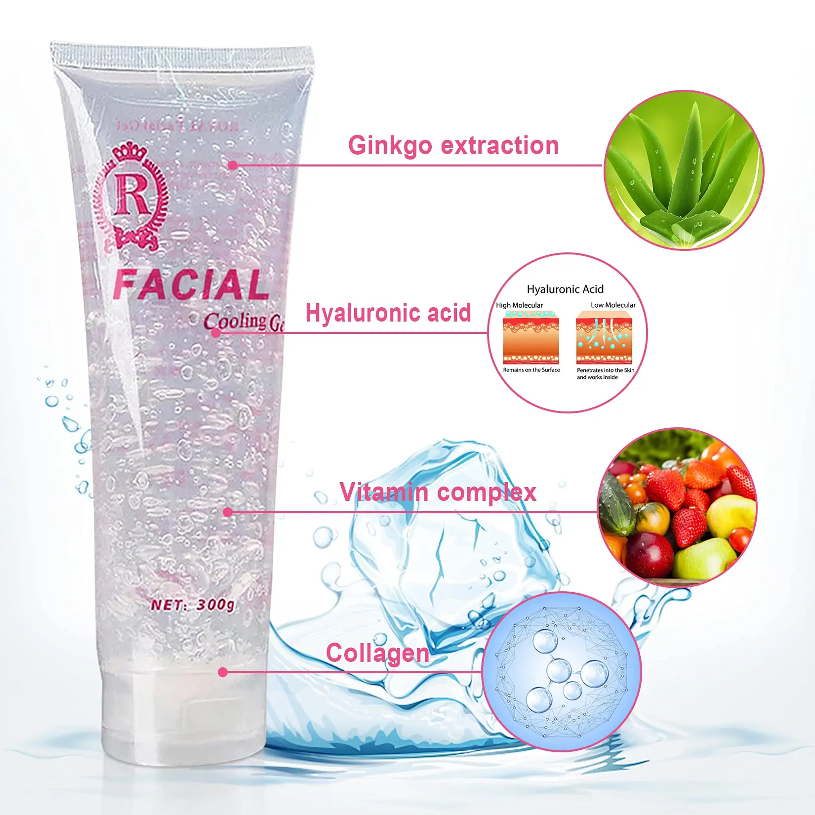1/2/3/4pcs 300g Cooling Gel for Laser Hair Removal Device and Radio Frequency Facial Body Skin Care Machine for Women and Men