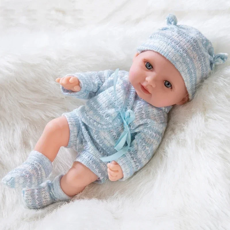 2024 New 11 Inch Cute Vinyl Rebirth Doll 30cm Simulation Baby Comfort Doll Early Education Doll Blue/Pink Clothes Child's Gifts