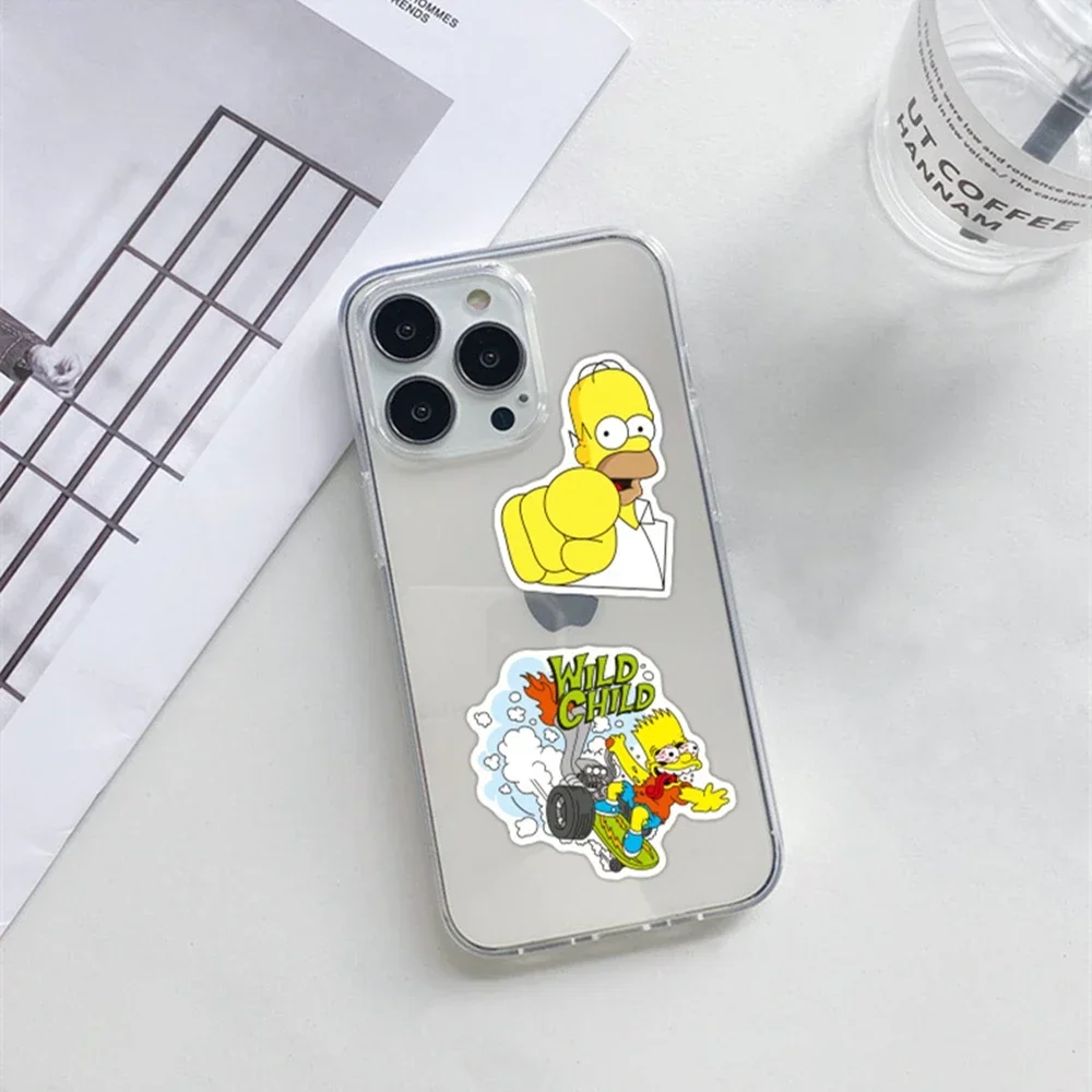 50/100PCS Cartoon The Simpsons Stickers DIY Skateboard Laptop Luggage Motorcycle Bike Waterproof Graffiti Sticker Decals Kid Toy