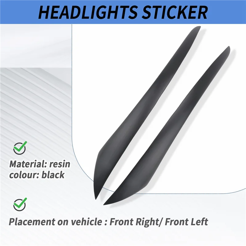 For VOLVO S40 V50 2004-2012 Resin Headlights Eyebrows Eyelids Cover Eyelash Head Light Lamp Sticker-A61E - view 4