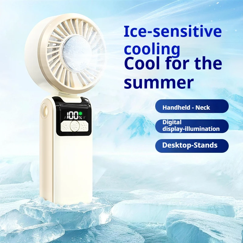 

Portable High Speed Cooling Handheld Fan Rechargeable 100 Wind Speeds Adjustable Mini Foldable Air Cooling Turbo Fan