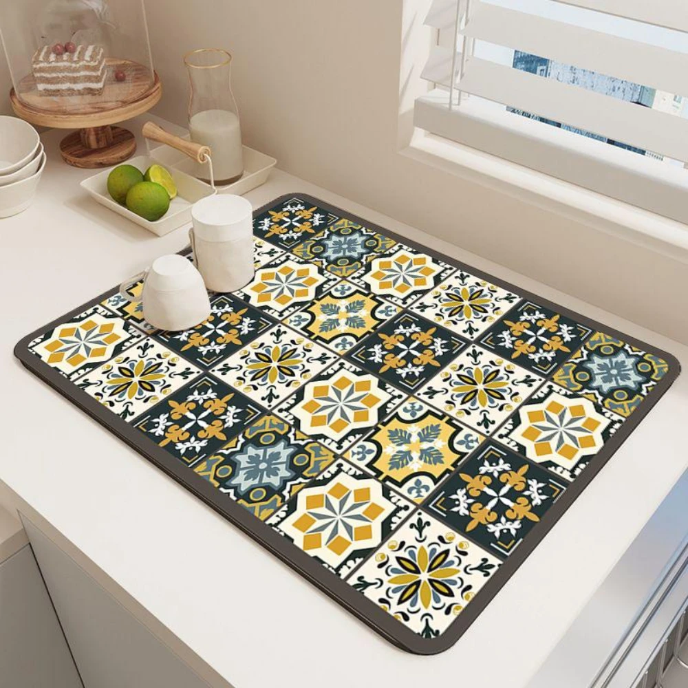 Retro Bohemian Pattern Diatom  - Bar Mat Rubber ulasan dan harga
