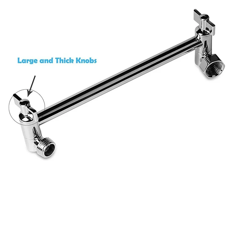 Shower Head Spray All-copper Connection Adjustable Elbow Shower Arm Bracket with Tooth Extension Rod