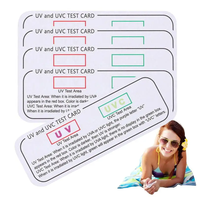 

UV-C Test Card Test Light Card For Sun Protection Reusable 5 Pcs UV Light Test Cards To Check UV Protection Level UVA & UVC