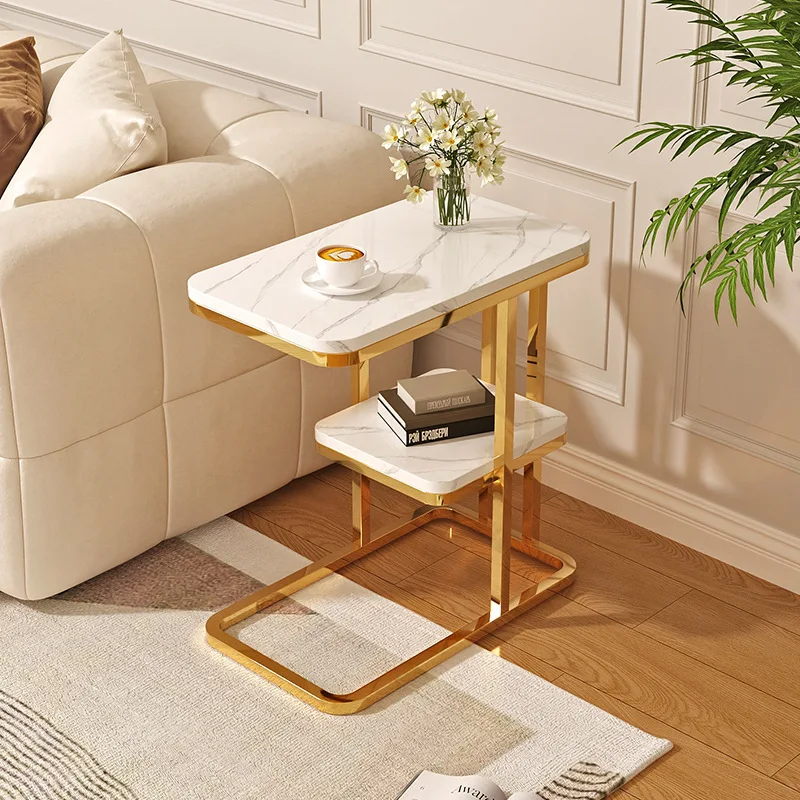 

Modern Side Table Minimalist End Table for Living Room Coffee Table Light Luxury Square Corner Desk Bedside Sofa Desk