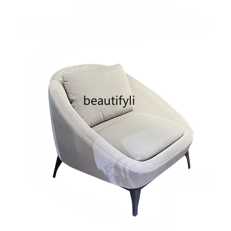 북유럽 미니멀리스트 플란넬 소파 의자 이미지