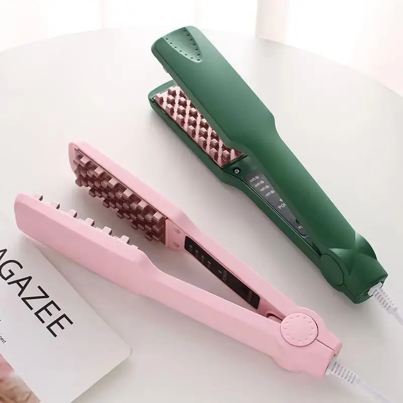 3D Grid Hair Crimper Volumizer Ceramic Professional Hair Fluffy Corrugated Curler Flat Iron Corn Hair Splint Perm 4 Temperatures