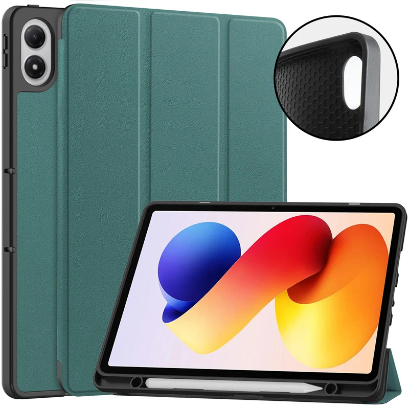 For Redmi Pad 2 Pro Case with Pen Holder Trifold Leather Magnetic Smart Cover For Poco Pad M1 / Redmi Pad 2 Pro 12.1 inch Case