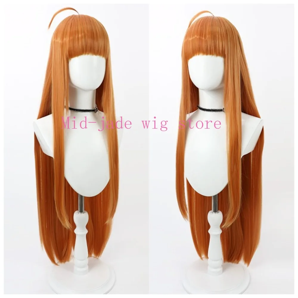 Futaba Sakura Cosplay Wig Orange Red Long Straight Hair Realistic Scalp for Valentine Game Character Photography