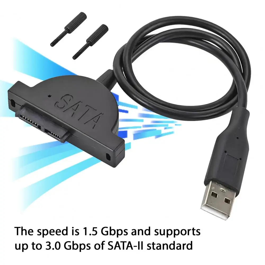USB 2.0 to 7+6 13-Pin SATA Adapter Cable Laptop Disc DVD ROM Drive 480Mb/s High Speed Transfer DVD Optical Drive Convertor Cord