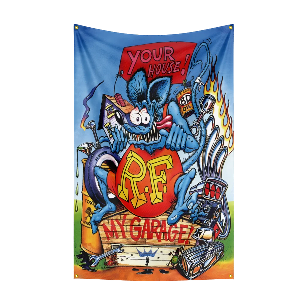 Rat finkS choppers Flag Flying Banner for Decor Indoor Outdoor