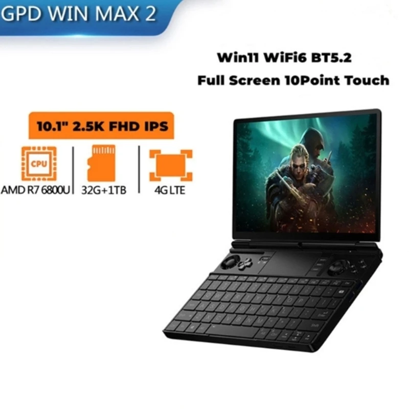 

GPD WIN MAX 2 Handheld Gaming Laptop Mini Gamer PC Notebook CPU AMD Ryzen 7 6800U Processor DDR5 16/32GB RAM Memory