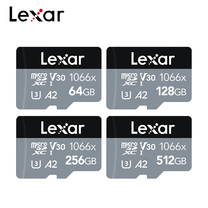 Карта Lexar Micro SD 1066x64 GB 128GB 256GB 512GB Профессиональная флэш - карта V30 A2 Class 10 Micro SDXC UHS I для оригинальной камеры