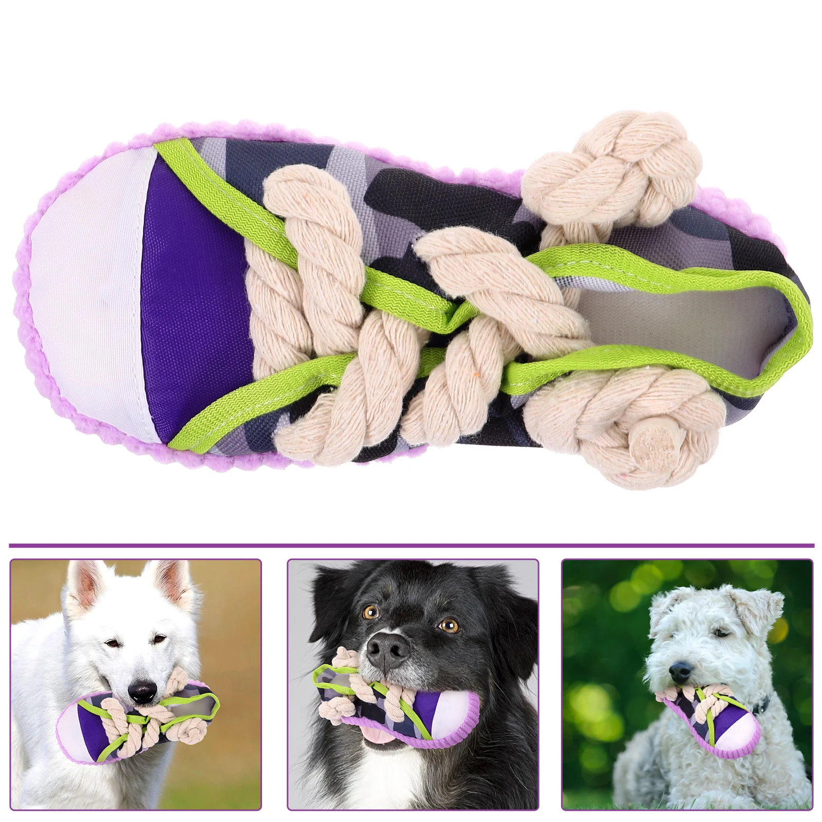 

Pet Slippers Toy Puppy Toys Chew Sandals Small Dog Teething Molar Cotton Rope Chewing