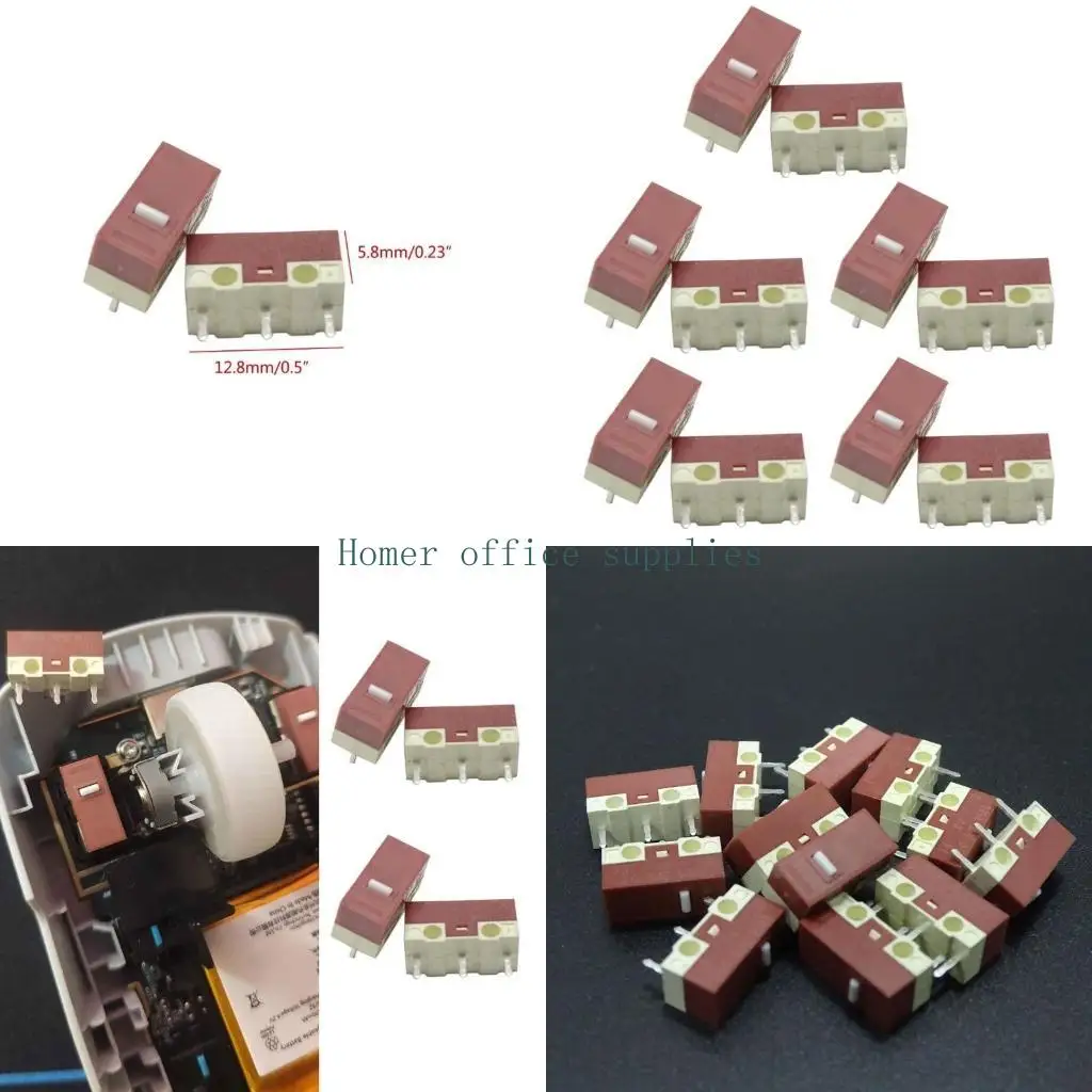 K43B Mouse Micro Switch Original HUANO White Dot 20M Clicks Microswitch 10PCS