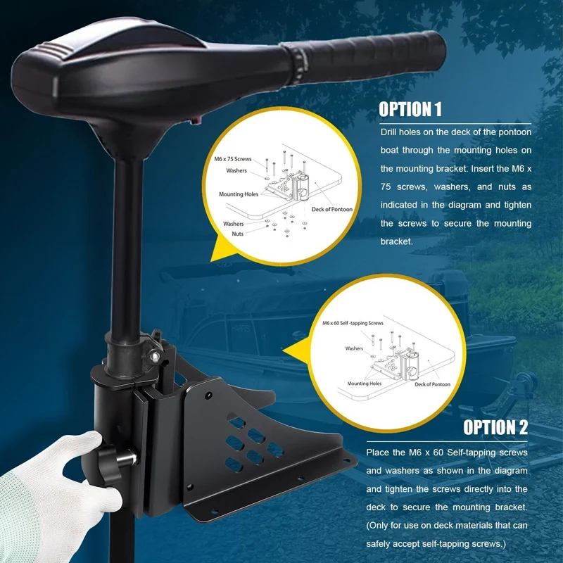 Universal Trolling Motor Deck Mount Replacement for Newport Vessels Pontoon Bracket for Shafts Between 1.15\