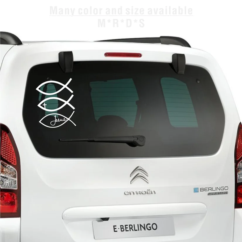 Jesus Fish God Christian Cross Vinyl Sticker Decal Car Sticker Car-styling Window Motor Helmet Laptop