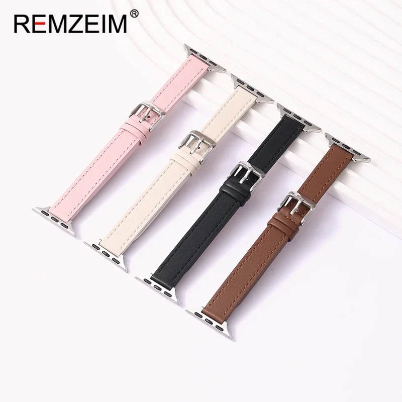 حزام جلدي نحيف لساعة أبل الترا 2 لسلسلة IWatch 10 9 8 7 6 5 4 3 سوار ساعة أبل 44/40/45/46/41/42/49 ملم