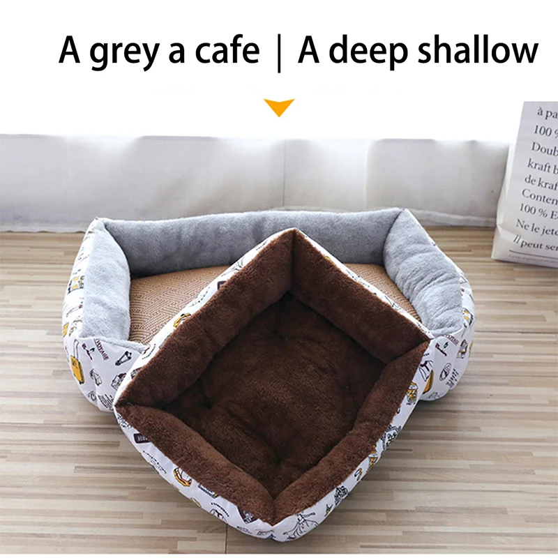 Pet Bed House Dog Sofa Sleeping Beds Mat Cat Cushion Warm Cozy Soft Plush Nest Dog Baskets Waterproof Kennel Pets Supplies