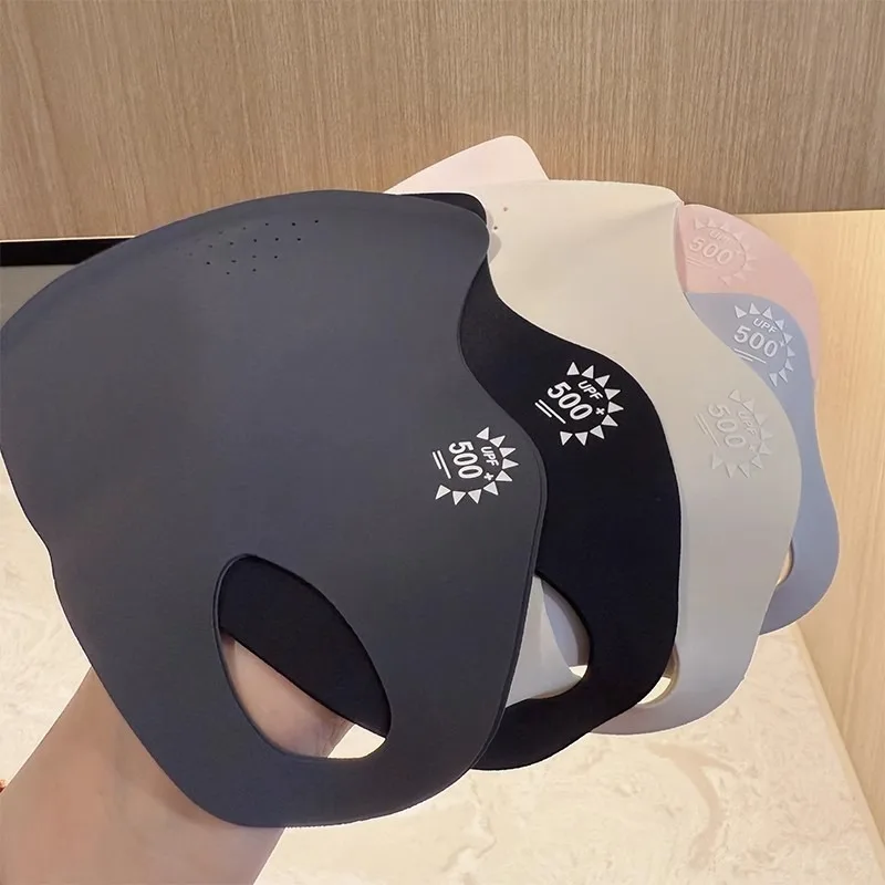 Summer Ear-flap Half-face Thin Seamless Ice Silk Breathable Washable Mask for Women