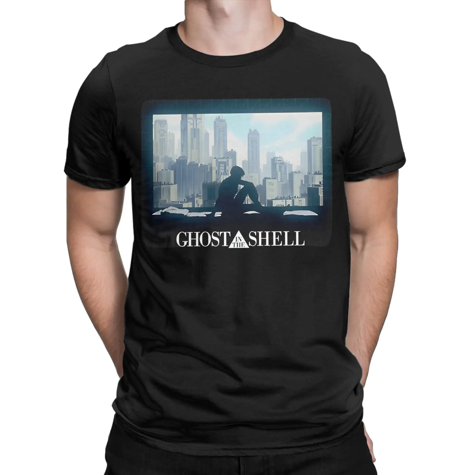 Ghost in the Shell Men's T Shirts  Vintage Tee Shirt Short Sleeve Crew Neck T-Shirt Pure Cotton New Arrival Tops