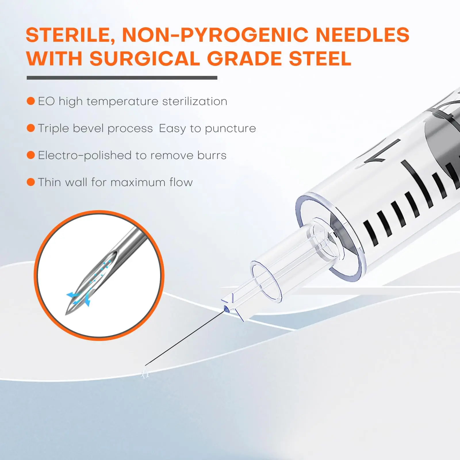 100 قطعة/صندوق 1 مللي/1cc 31 جرام 8 مللي متر حقنة الأنسولين مع غطاء برتقالي إبرة ، معقمة بشكل فردي معبأة للسلامة لاستخدام الحيوانات الأليفة في المزرعة