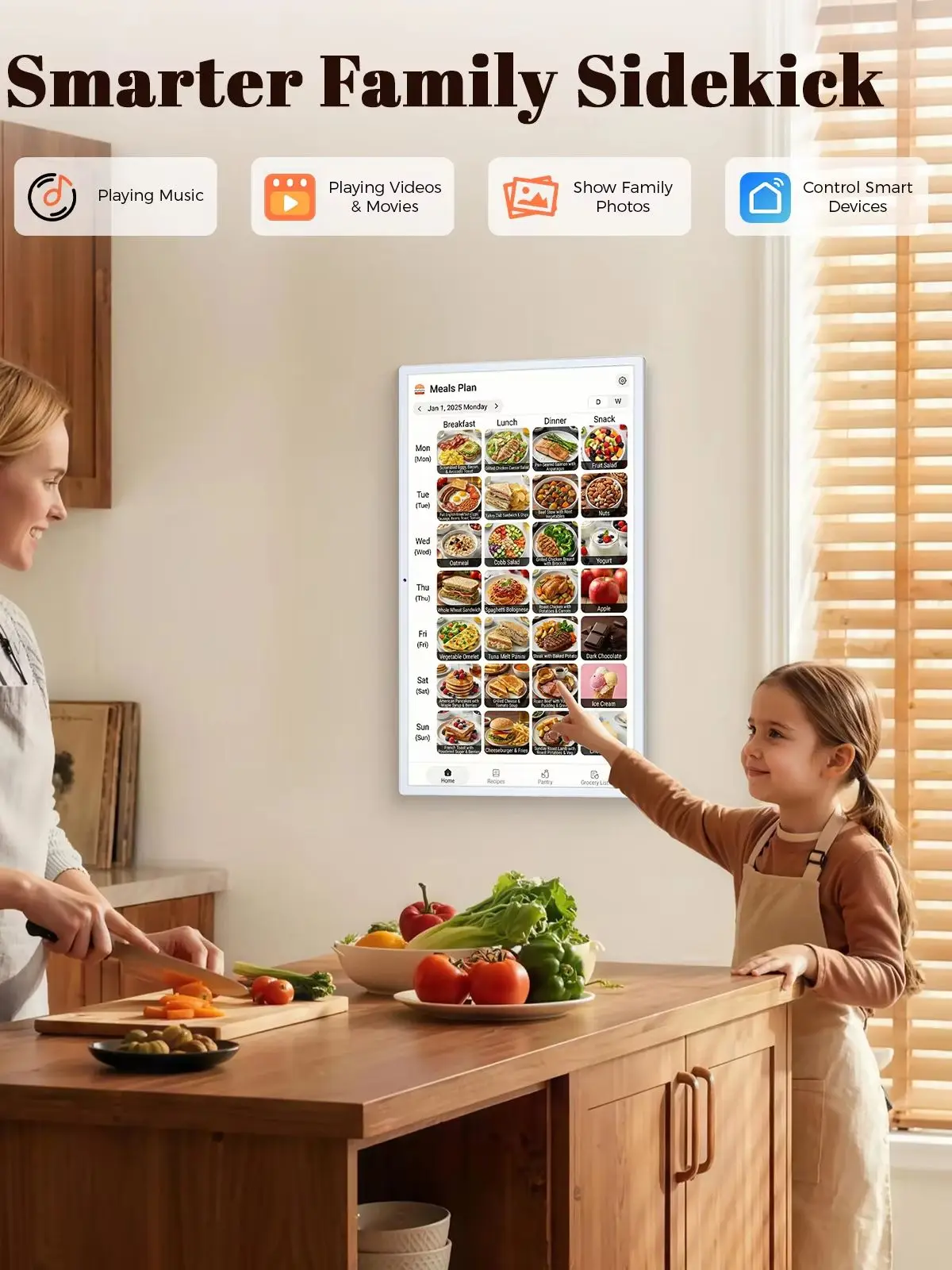 MWE 24 Zoll Wandmontierter Digitaler Bildschirm, FHD Touchscreen-Monitor Android 14, Multi-Touch-Bildschirm Smart Split, Kommerziell